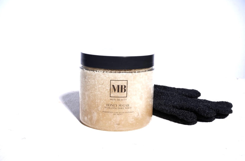Honey Sugar Body Scrub + Exfoliation Glove